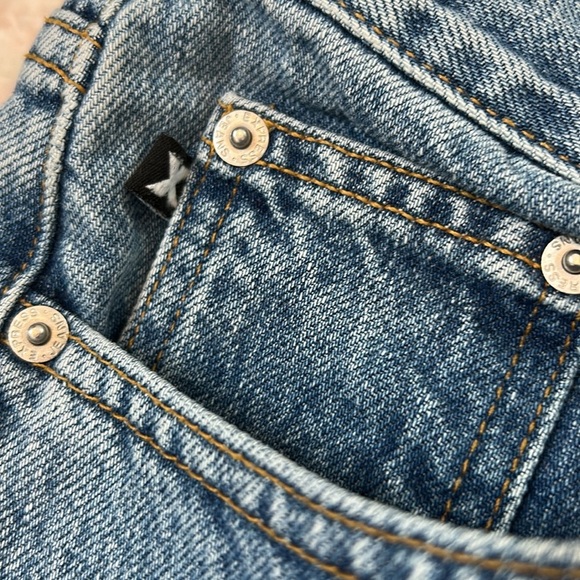 Vintage Y2K Express Extreme Flare Denim Jeans Mid Wash Size 9/10R 90's - Picture 13 of 13